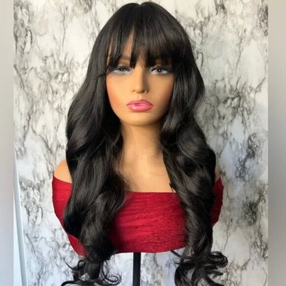 Wavy Long Black Wig - Picture 2 of 8